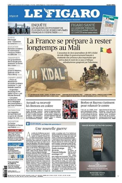 法國準備在馬利長期抗戰（20131104 費加洛報 ）