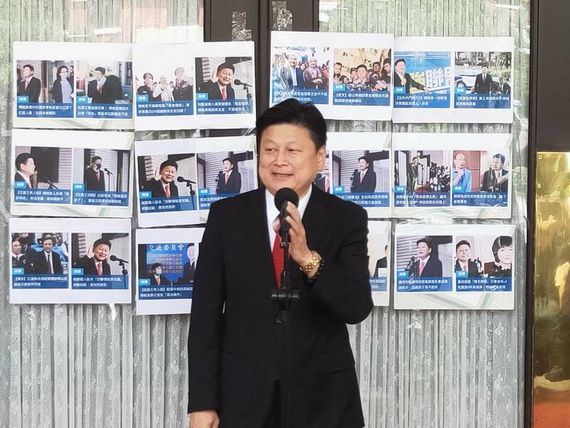 藍委傅崑萁18日指控鏡電視對他抹黑,並宣佈要繼續追查鏡電視換照案。(Photo by 呂翔禾/台灣醒報)