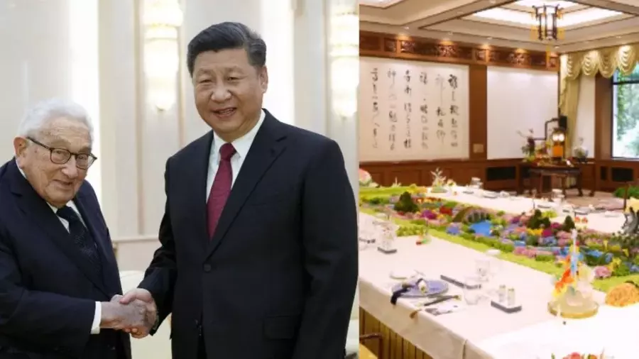 北京準備奢華午宴,款待美國前國務卿季辛吉。(微博截圖)
