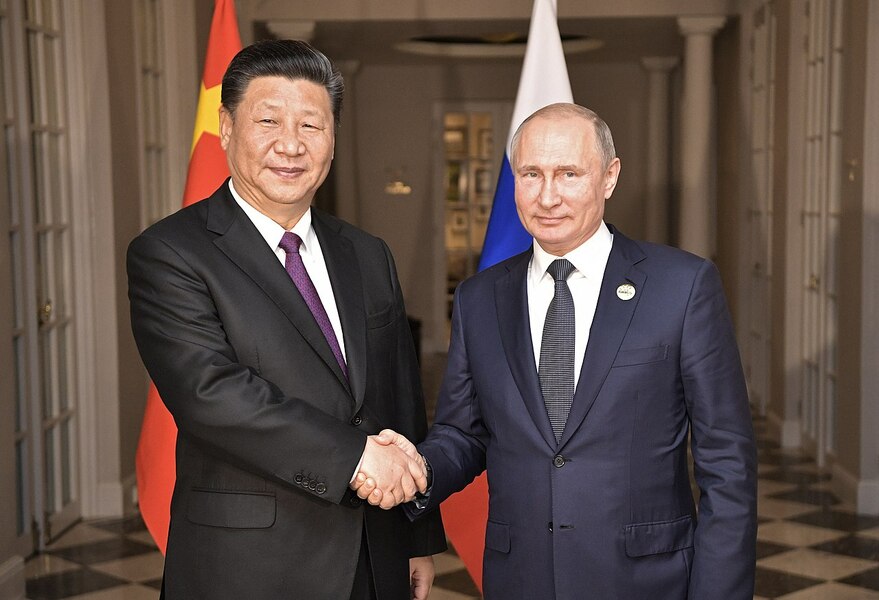 俄羅斯總統普丁雖與中國國家主席習近平加強戰略連結,但並未擴及兩國貿易互動層次。(Wikimedia Commons)
