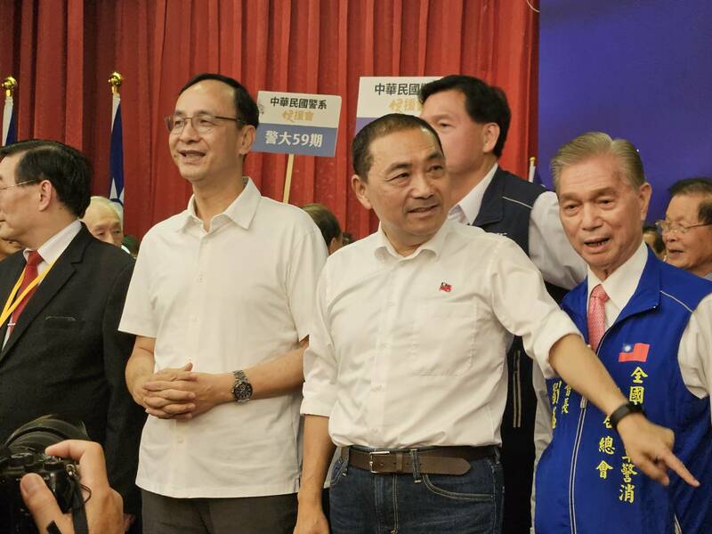 國民黨總統參選人侯友宜19日出席「警系後援總會」成立大會。(Photo by 呂翔禾/台灣醒報)