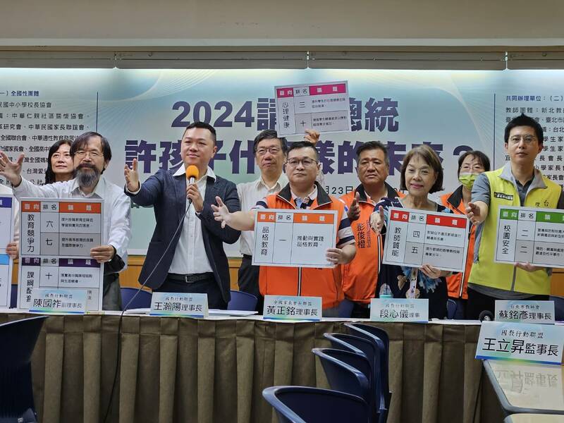 教育團體23日公布家長對教育政策調查結果,盼4位總統候選人參加座談會回應家長的擔憂。(Photo by 呂翔禾/台灣醒報)