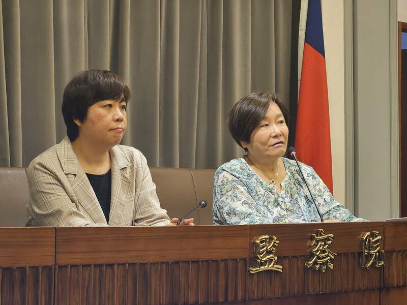 監察院6日提出「台版柬埔寨案」調查報告,呼籲行政院推出更積極的下架措施,還有增加失蹤人口與異常金融帳戶的勾稽機制。左起葉大華與紀惠容(Photo by 呂翔禾/台灣醒報)