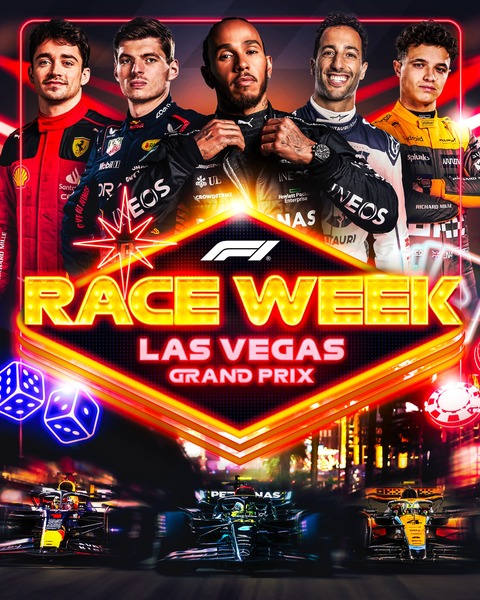賭城夜戰本週末開戰,吸引全球車迷目光!(photo from F1 Official Facebook)