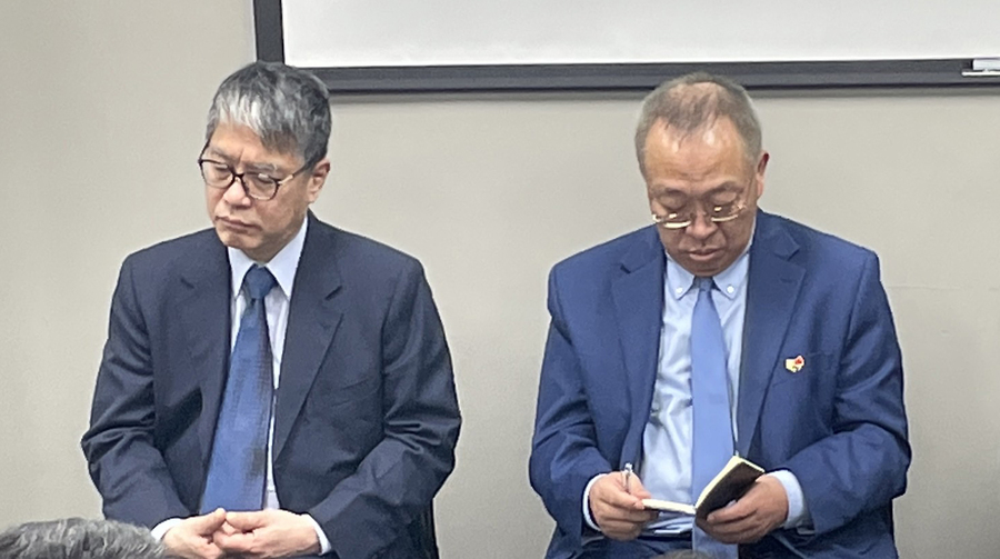 哈德遜研究中心中國中心主任余茂春(右)31日說,美國對台政策的底線就是「不能用武力改變現狀」。(Photo by 簡嘉佑/台灣醒報)