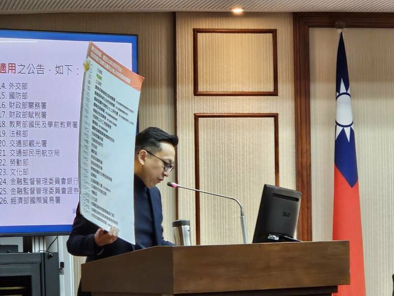 國民黨立委葛如鈞7日質詢時,呼籲唐鳳擴大推動「電子簽章」。(Photo by 呂翔禾/台灣醒報)