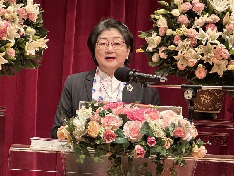 婦聯會主任委員雷倩致詞時說,今天現場的人多半與蔣夫人有過生命交集的人。(林意玲 台灣醒報)