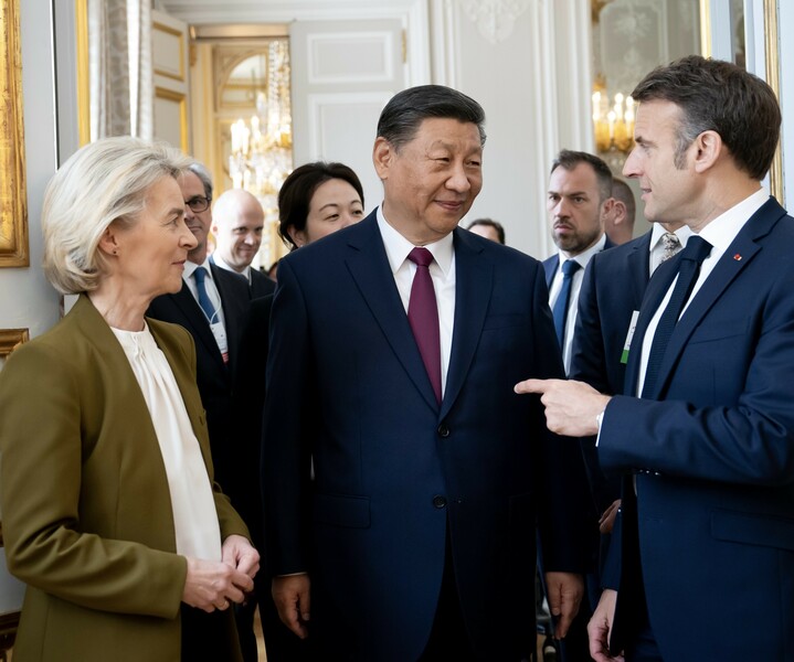 中國國家主席習近平近日將出訪法國、匈牙利與塞爾維亞,外界認為是習近平降低美國對歐影響力之旅。(@EmmanuelMacron via X)