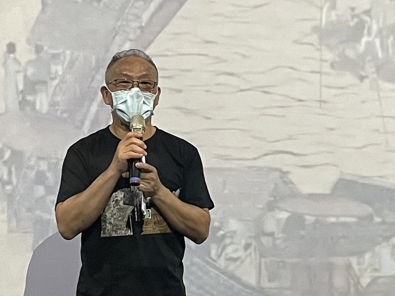 展覽《會動的清明上河圖》展覽將於26日開幕。主辦方翡冷翠文創總經理鄭清煌25日於展前記者會致詞。(Photo by 簡嘉佑/台灣醒報)