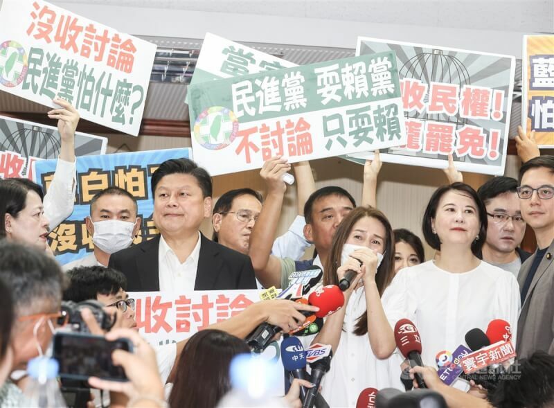 8日立法院將繼續排審《選罷法》,藍綠立委在7日互相放話。(中央社)
