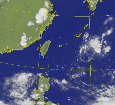 台灣4日天氣晴朗,後續水氣逐漸增加,各地都會出現偶陣雨。(中央氣象署提供)