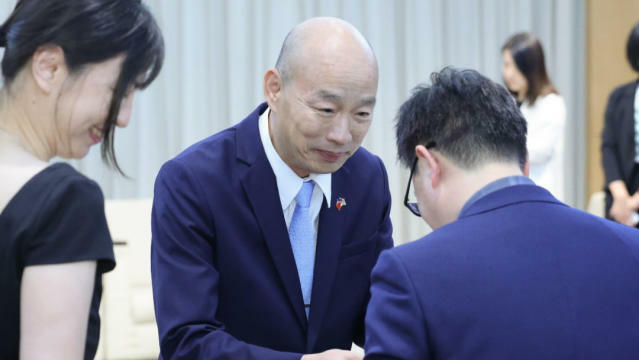 立法院長韓國瑜在開議前期勉黨內立委。(網路截圖)