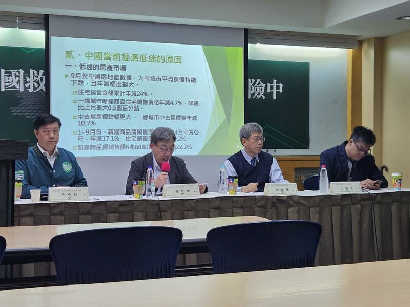 民進黨中國部28日舉行「中國經濟風險座談會」,學者提醒中國經濟風險上升。(Photo by 呂翔禾/台灣醒報)