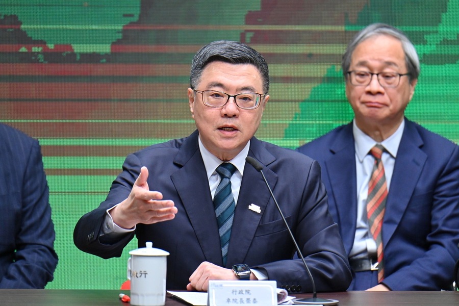 被問到行政院後續因應總預算的作為?行政院長卓榮泰雖並未講明,但從回應的態度看來相當強硬。(行政院提供)