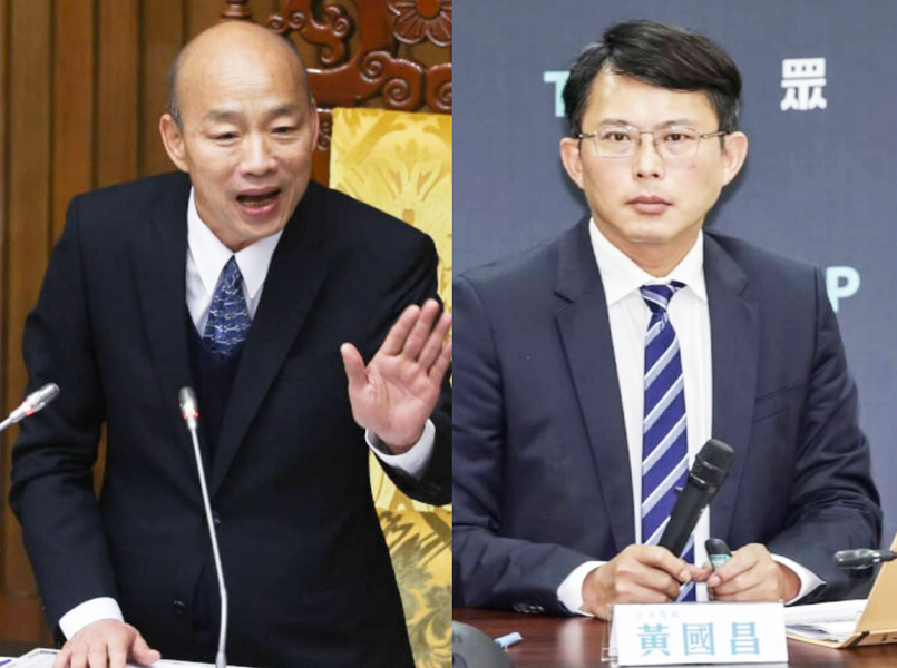 網路輿情資料庫QuickseeK近日公布調查顯示,在所有立委中,黃國昌聲量第一、韓國瑜好感度居冠。(中央社)