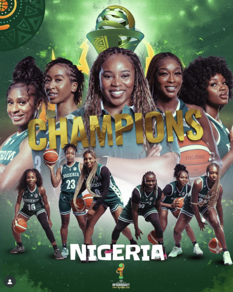 奈及利亞女籃奪冠,拿到非洲盃5連霸,獎勵是一人一房。(photo from afrobasketwomen official Instagram)
