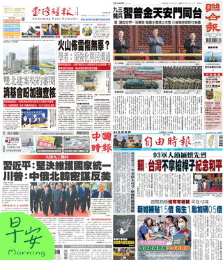 今日四大報頭版新聞！（20250904）